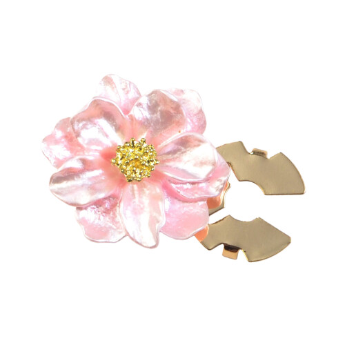 Pearlized Floral Cufflinks Clip Decorative Button Covers-pink