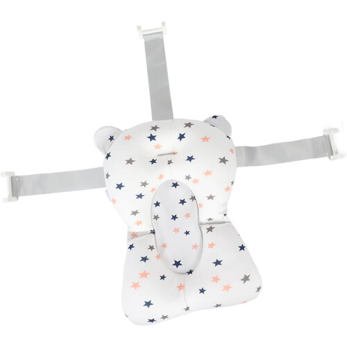 Infant Bathtub Pillow Foldable Adjustable Breathable White Star Pattern For Bathroom Use 1