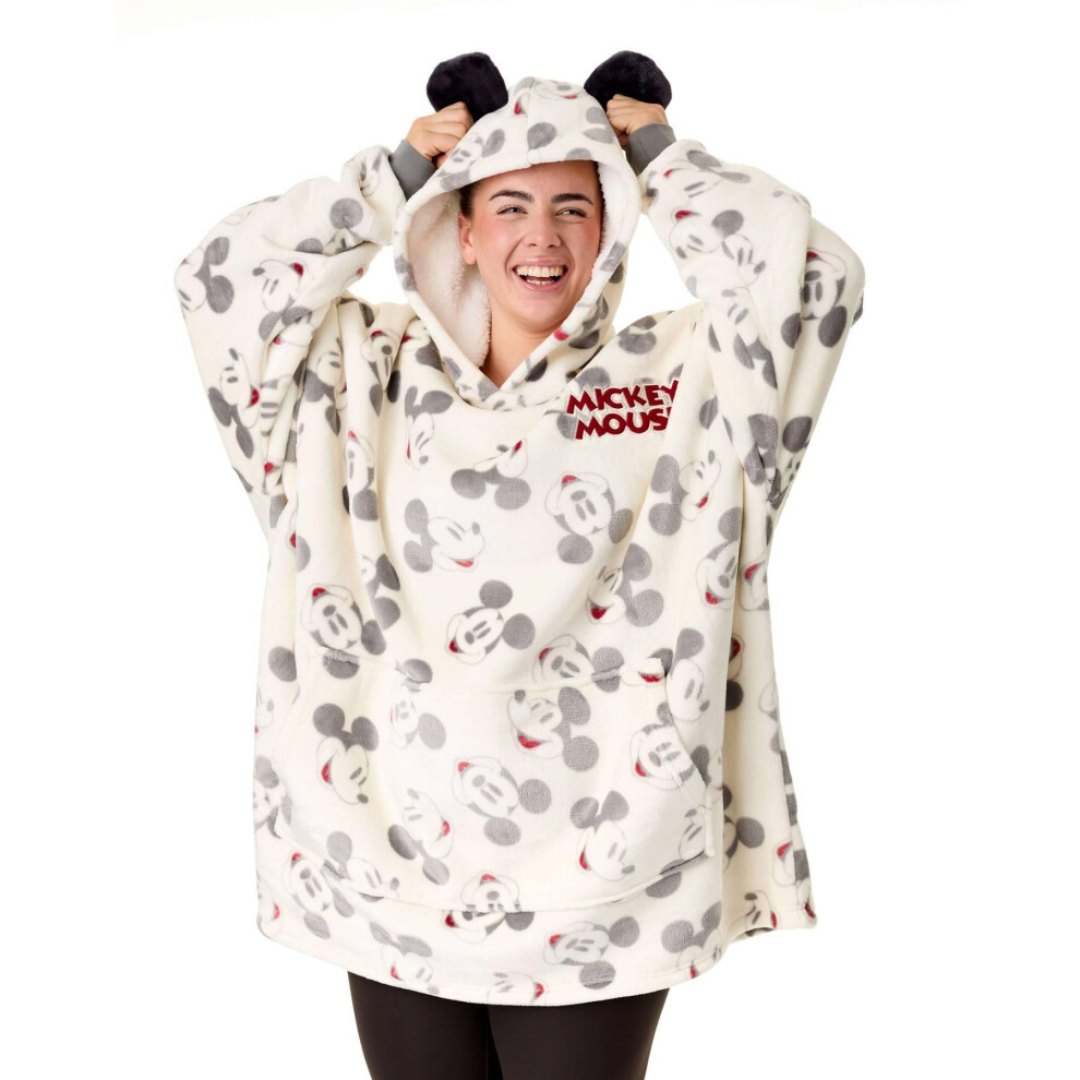 Disney Womens/Ladies Mickey Mouse Hoodie Blanket Multicoloured