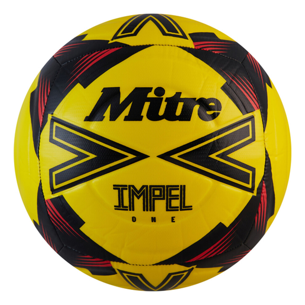New Mitre (5, Fluorescent ) Impel One 24 Football Yellow/Black/Red