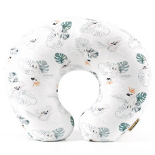 Soft Stretchy Minky Nursing Pillow Cover Breastfeeding Pillow Slipcover for Newborn Mint Green Watercolor Animals