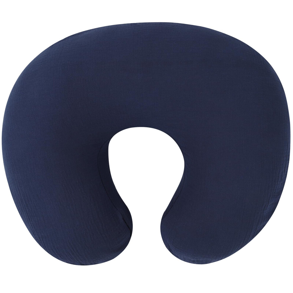 Muslin Nursing Pillow Cover 100% Cotton Fits Standard Infant Nursing Pillow Or Positioner Navy Blue