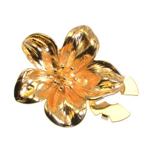 Decorative Shirt Collar Clips Buttons Elegant Flower-gold
