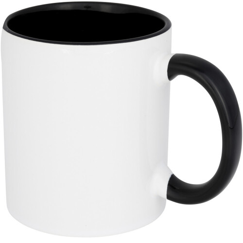 (One Size, Black) Bullet Pix Sublimation Colour Pop Ceramic Mug