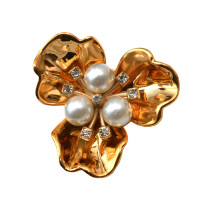 Pearls Floral Cufflinks Clip Decorative Button Covers For-gold