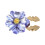 Pearlized Flower Button Clip Decorative Cufflinks Covers-blue 1