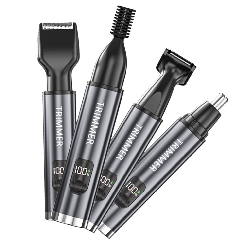 Grey Multifunctional Electric Shaver Grooming Tool Nose Hair Shaver 4 In 1 Electric Shaving Tool Wet And Dry