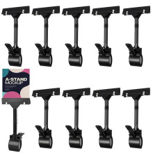 Tag Stand Clip, Pack of 10, Rotating Sign Holder for Supermarkets