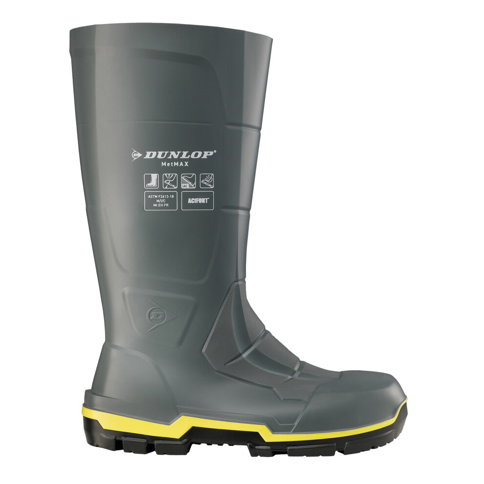 Dunlop (12 Uk, Dark Grey) Mens Metguard Safety Wellington Boots