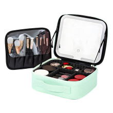 Beleuchtete Make-up-Tasche mit integrierten LED-Leuchten,-Grün