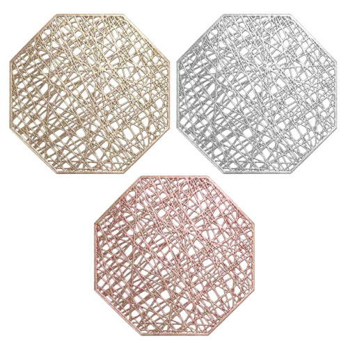 Modern Octagonal Cutout Coasters Set Spill Resistant-silver 1