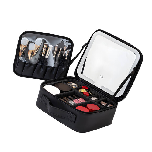 Beleuchtete Make-up-Tasche mit integrierten-Schwarz