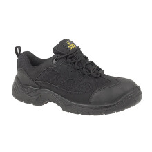 (12 UK, Black) Amblers Steel Unisex FS214 Black Safety Trainer / Mens Womens Shoes