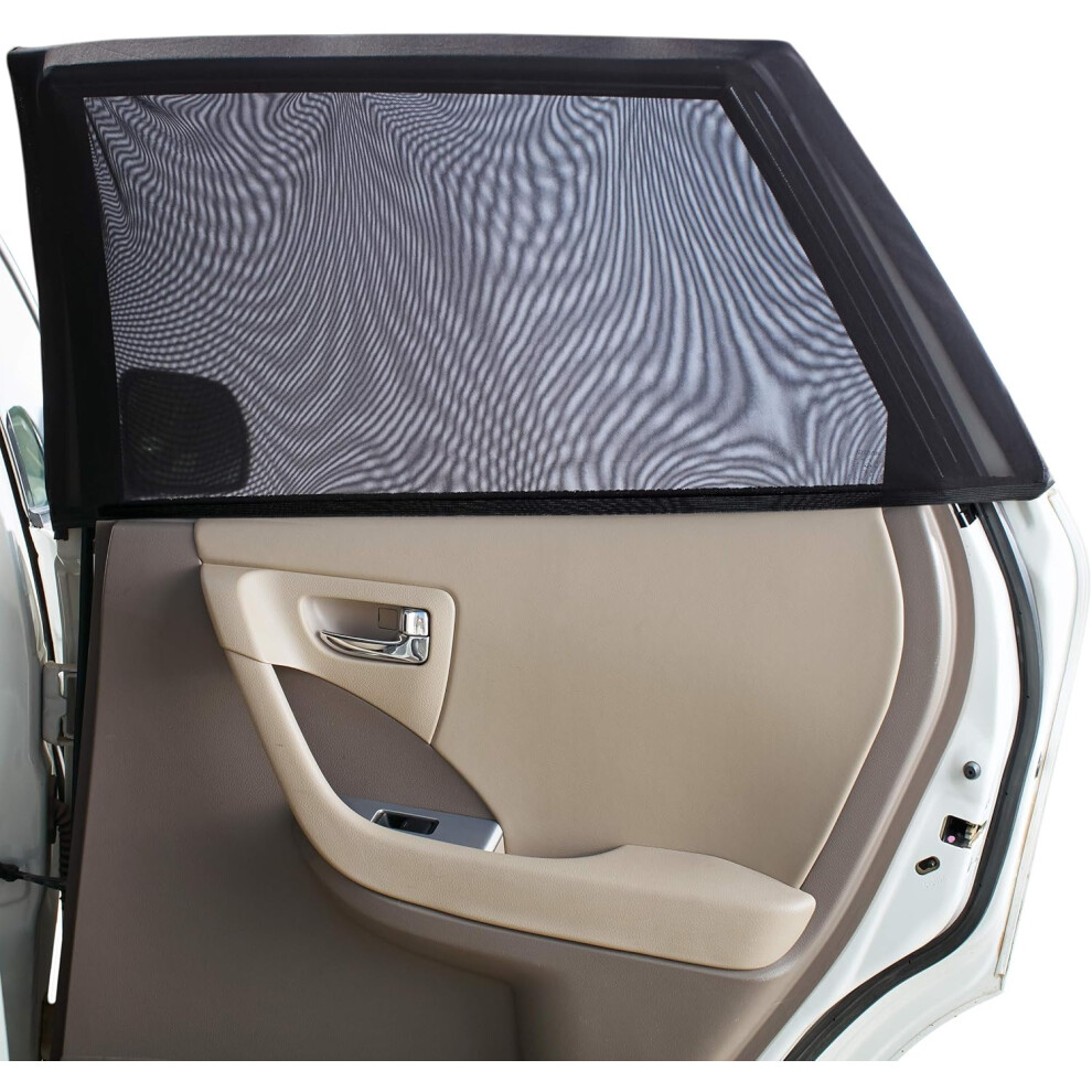 Reusable & Compact Car Side Window Sun Shade, Sock Style Privacy Blackout Screens Rolling Windows Up & Down, Stretchable & Breathable End-To-End Safe 9190834248530