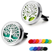 Stijlvolle auto-diffuser met ventilatieclip, 2 stuks 30 mm aromatherapie etherische olie diffuser met magnetische sluiting, wasbare pads voor