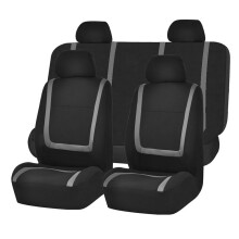 Sada potahů na dělené zadní sedadlo, prodyšná a protiskluzová látka, skryté zapínání na suchý zip pro kompatibilitu s airbagy, snadné