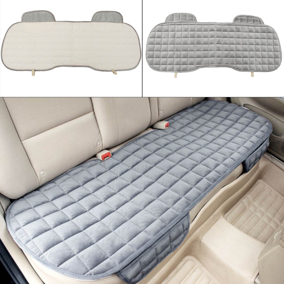 Chic Plush Car Seat Mat, Universal Fitment Non-Slip Rubber Bottom Auto Accessories, Breathable Memory Foam Seat Cushion Storage Pocket Ensuring Safe 9190834249162