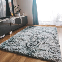 Ultra Soft Fluffy Rugs, Tie-Dyed Shag Area Faux Fur For Hall, Non-slip Bottom Indoor Carpet With Easy Clean Velvet Surface, Stylish Home Decor (Light