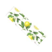 Polyester-microfiber Front Table Mats, Easy Clean Linen Placemats, Heat Resistant Comfortable Dining Mats For Dinner, 2-piece Lemon Set With Strong An