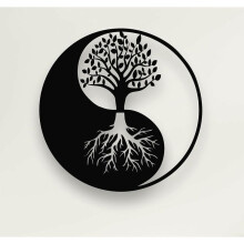 Décoration murale élégante en métal, Arbre de Vie inspirant, pour la décoration intérieure, salon, chambre, décoration extérieure (16,5 cm L