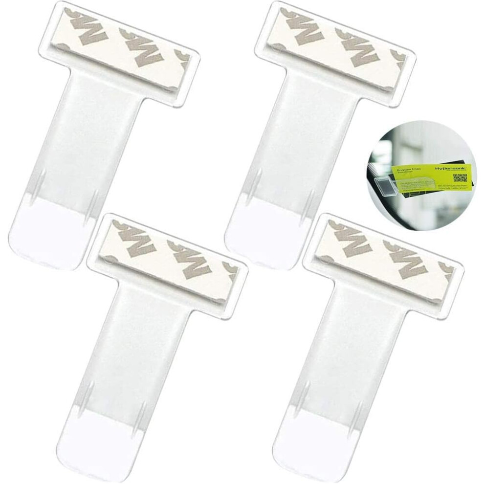 Transparent Invoice Ticket Clip, Windshield Holder Clip For Parking Tag, With 3M Tape For Quick Secure Fixation On Any Car Windscreen (Set Of 4) 9139052726949