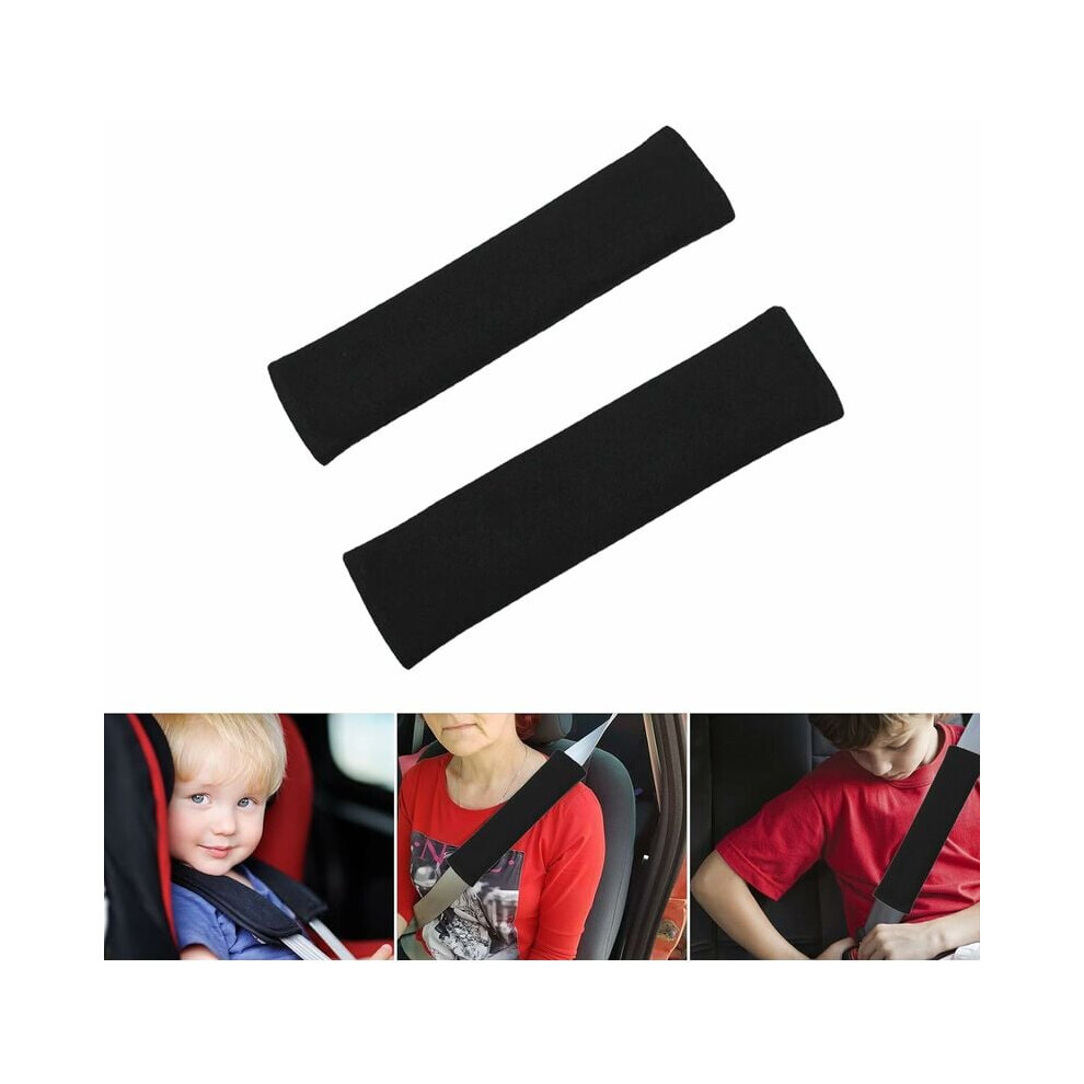 Car Safety Seat Belt Protectors, Universal Pads With Breathable Filler For Unmatched Comfort In Your Vehicle Black 9138057164077