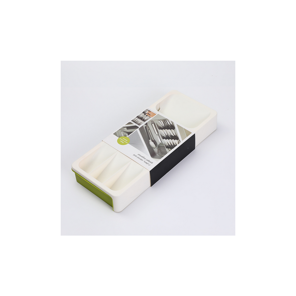 Compact Cutlery Organizer For Silverware, Lid Design Ensures Dust-Free Storage In Your Kitchen Drawer Or On Countertop, 6 Compartments Sorting 9138057164039