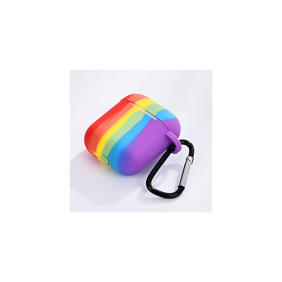 Silicone Case Skin For Apple Airpods With Hanger And Led Hole Gay Pride Rainbow Multicoloured 9412369049841