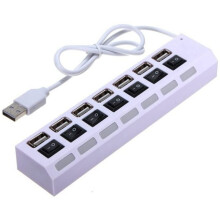 Højhastigheds dataoverførsel. 7-ports USB 2.0 hub, kompakt design plug-and-play-adapter med uafhængige kontakter, overbelastningsbeskyttelse og
