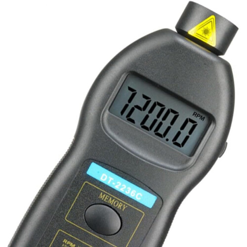 DT2236C Speed Detector Meter Tachometer Plastic LED Digital Display Optical Contact Tachometer Detector Meter 1