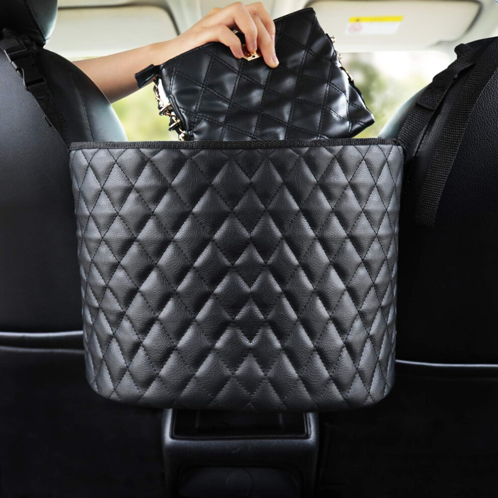 Car Organizer, Nylon Mesh Car Net Pocket Handbag Holder For Easy Access & Safe Driving, Fits All Car Console Types, Car Interior, Vehicle Use 9190834597218