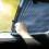 Foldable Design for Easy Storage, Retractable Windshield Sun Shade Ensures Quick Cooling & Clear Visibility When Driving (Polyester Fabric, 4
