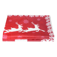 Christmas Themed Table Cover For Dining Tables, Snowflake And Deer Print Rectangle Table Cloth With Water Resistant Surface, Ideal For Kitchen Living