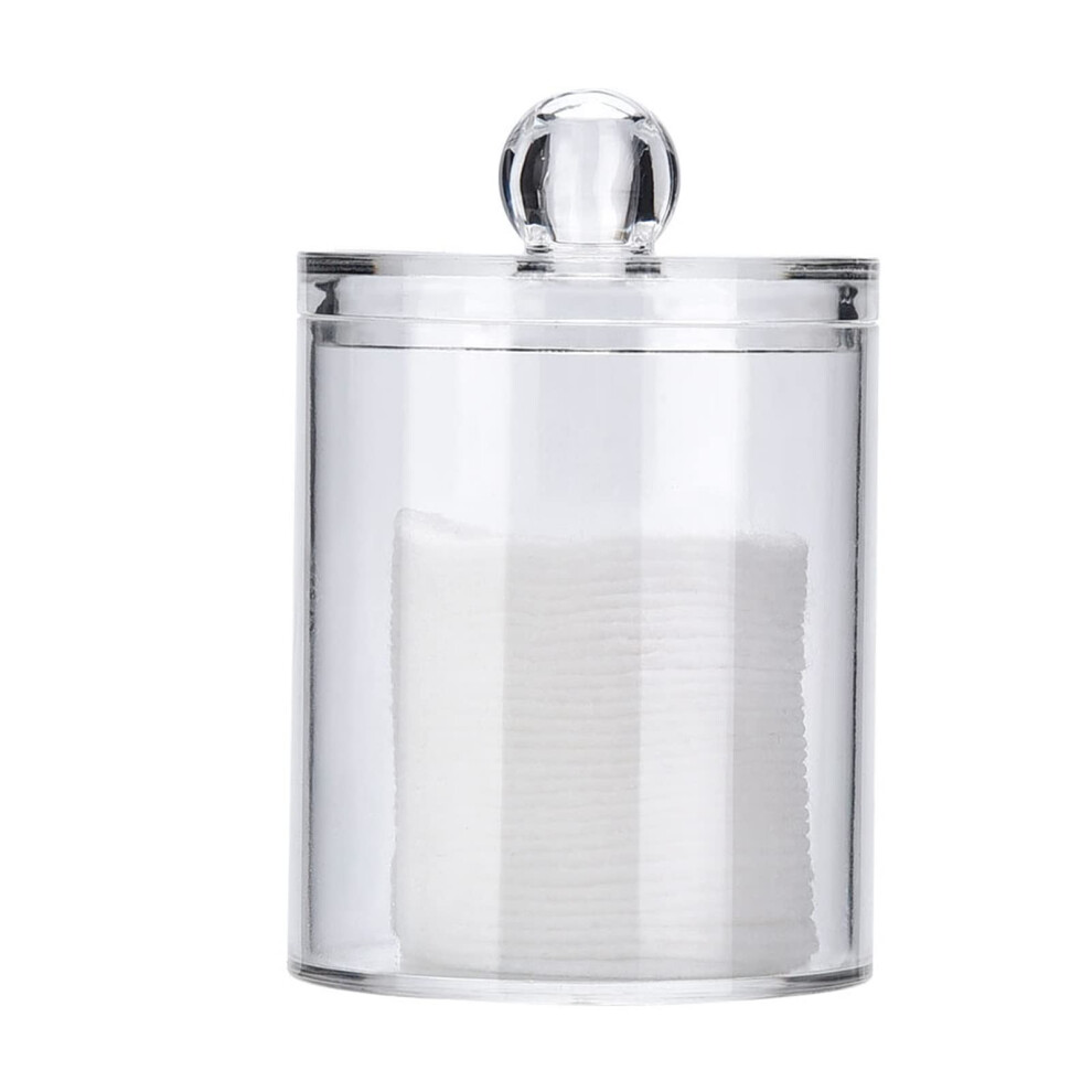 Swab Round Container With Lid 10x8x8 Transparent Acrylic Cotton Bud Case Cotton Swab Storage Container Organizer