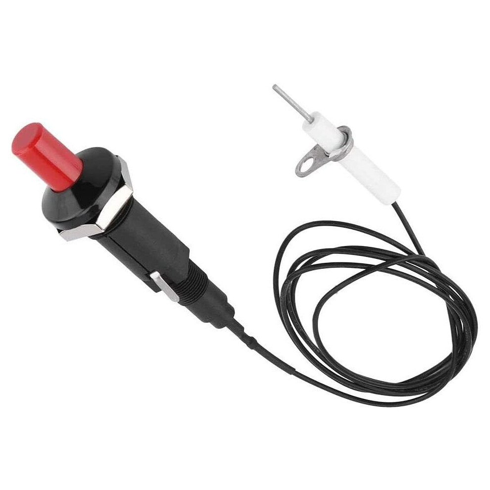 Threaded Ceramic Electrode Igniter, Gas Fireplace Igniter Replacement With Piezo Spark Ignition Mechanism, Durable Push Button Igniter Kit For Stove O 9468298180728