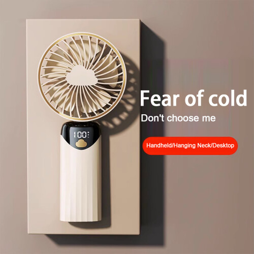 Mini ventilator cu afișaj digital inteligent, funcționare silențioasă pentru utilizare în interior și exterior, ventilator portabil de mână 2