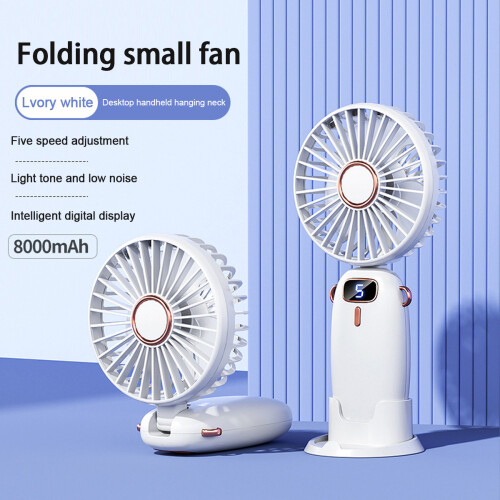 Mini ventilator cu afișaj digital inteligent, funcționare silențioasă pentru utilizare în interior și exterior, ventilator portabil de mână 1