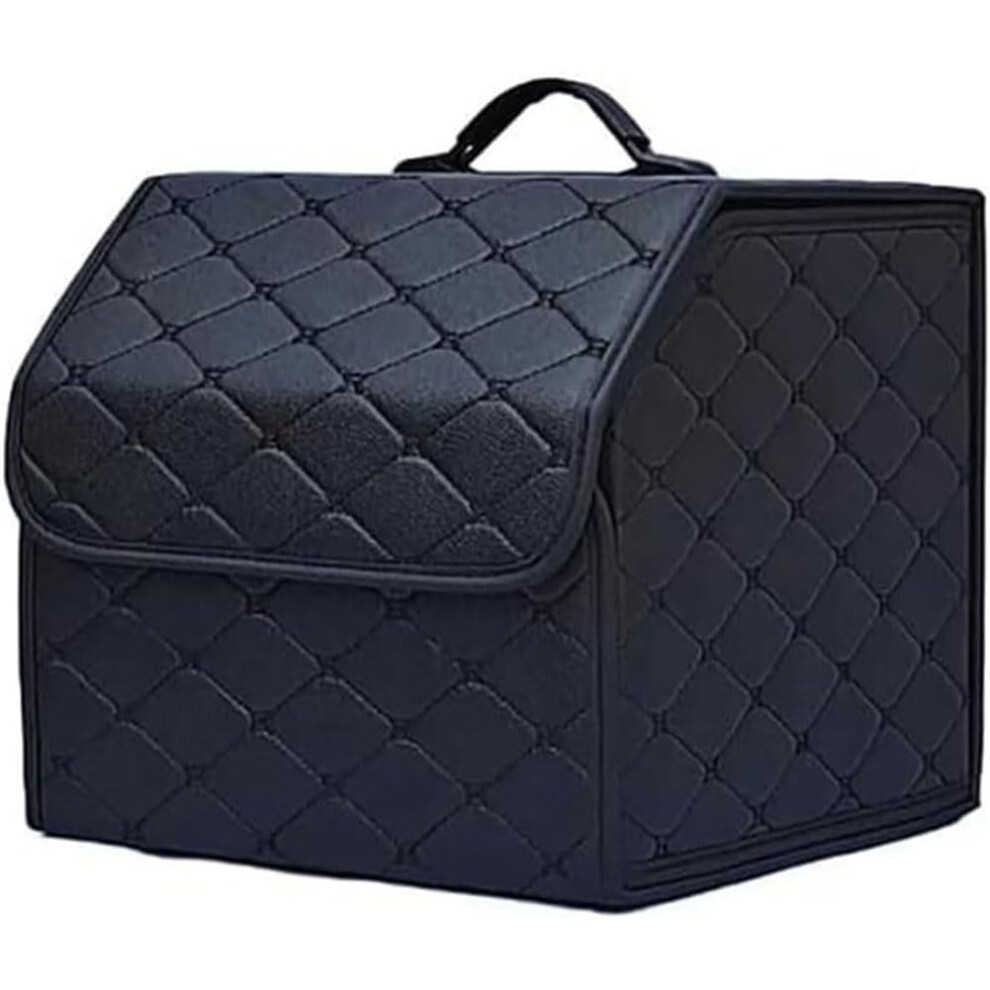 Car Trunk Organizer Box For Fiat 500 Series 500E/500L/500X/500 Abarth Croma Doblo Fiorino Leather Foldable Waterproof Black 9189345976681