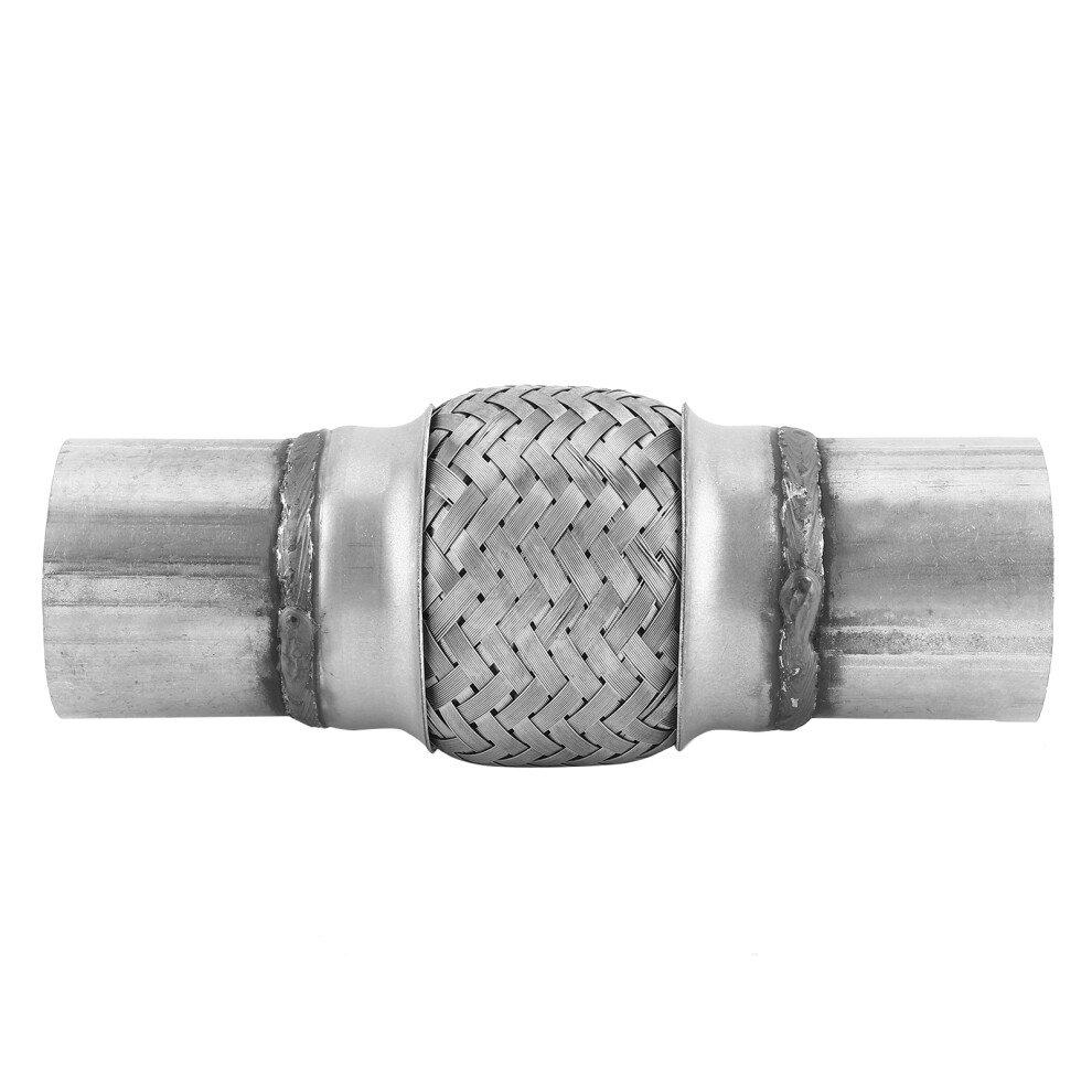 Exhaust Flex Pipe Stainless Steel Heavy Duty Double Braided Flex Pipe Universal Fit Weld On Style Internal Braid Vibration & Noise Reduction 9139052838451