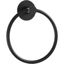 Anneau porte-serviettes rotatif à 180 en acier inoxydable, support à ventouse pour torchons, finition noire mate pour une installation facile.