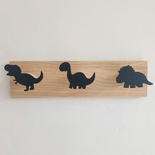 Kinderparty-Dekoration, Türgarderobe aus Holz für Jungenzimmer, Kinderzimmer und Spielzimmer (mit selbstklebenden Kleiderhaken)