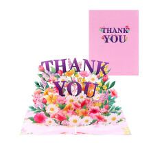 3D Popup Thank You Greeting Card Handmade Elegant Design for Birthday Wedding Graduation
