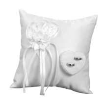Finely Crafted Embroidered White Wedding Cushion Stylish Ceremony Carrier
