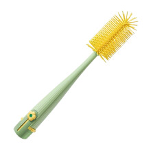 Multipurpose bottle brush LongHandle Cleaning Tool Cups And Bottles Teat Attachments Straws Breast Pumps Grooves Green