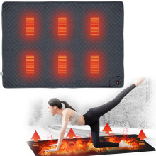 Heating Sleeping Bag Liner, 4 Heating Zones, 180x150 cm, Single/Double Heated Pad, Camping Heater With Portable Bag