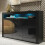 Sideboard 155cm Aether - Black with Gloss Doors and LED Lights 1