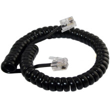 Coiled Telephone Handset Cord RJ9 4P4C Connector Black 5 Pack Compatible With Desk Phones