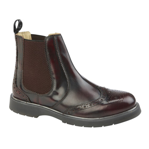 (8 UK, Burgundy) Grafters Mens Leather Chelsea Boots