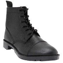 (8 UK, Black) Grafters Mens 6 Eye Grain Leather Cadet Boots