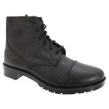 (12 UK, Black) Grafters Mens Grain Leather 6 Eye Cadet Boots